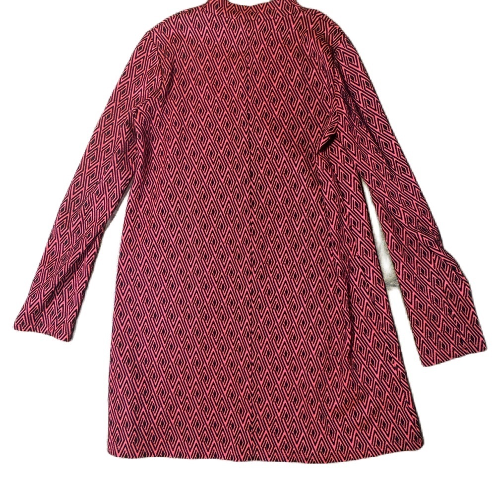 _Zara Geo Print Dress - Size Small - Orange & Black - Long Sleeves - $30_
